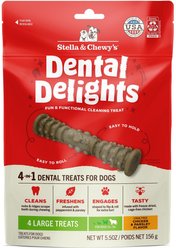 Stella & Chewy's Dental Delights Large Chicken & Parsley Dental Dog Treats, 5.5-oz bag