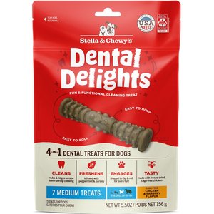 Stella & Chewy's Dental Delights Medium Chicken & Parsley Dental Dog Treats, 5.5-oz bag