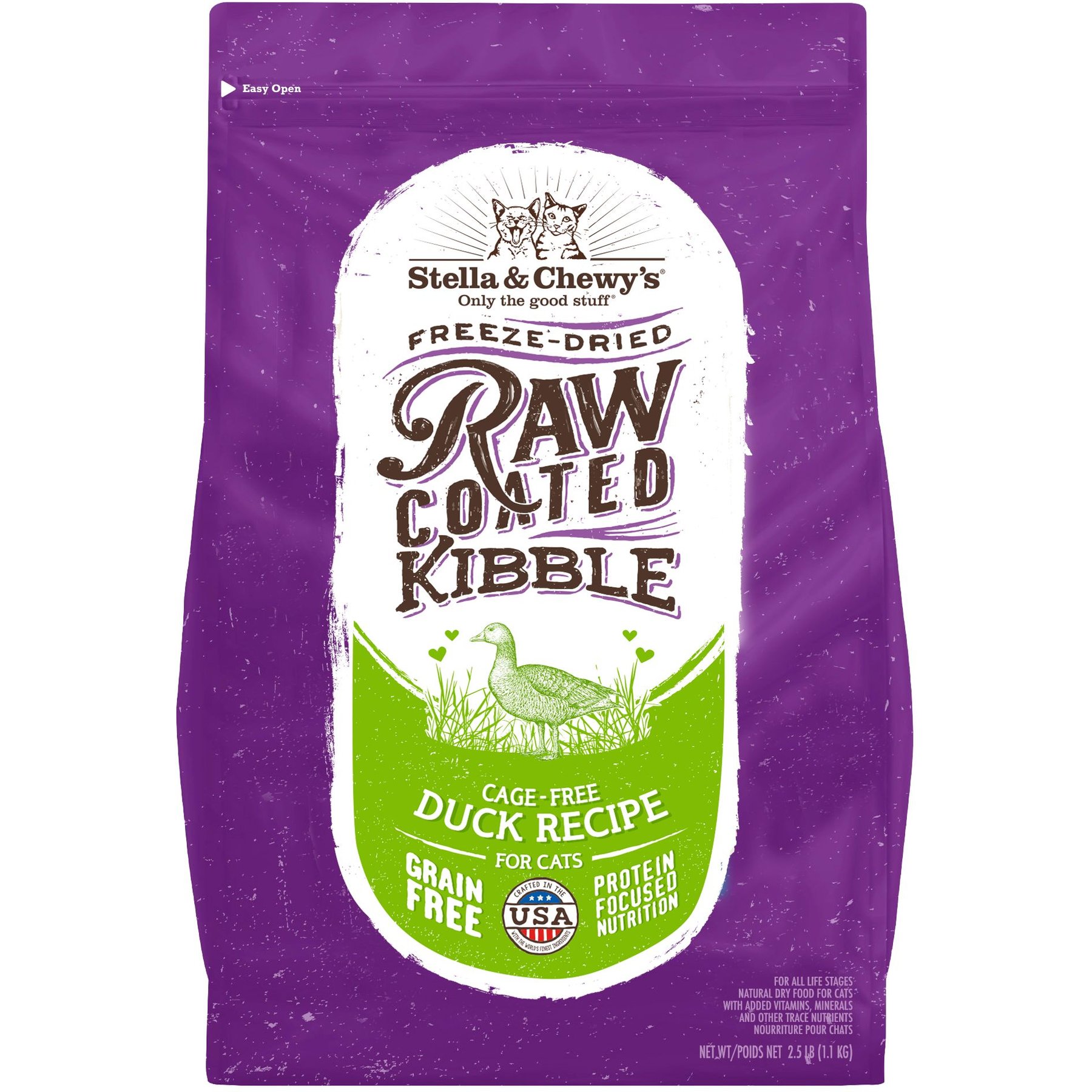 Stella & Chewy's Duck Flavored Raw Coated Cage Free Dry Cat Food, 2.5-lb bag