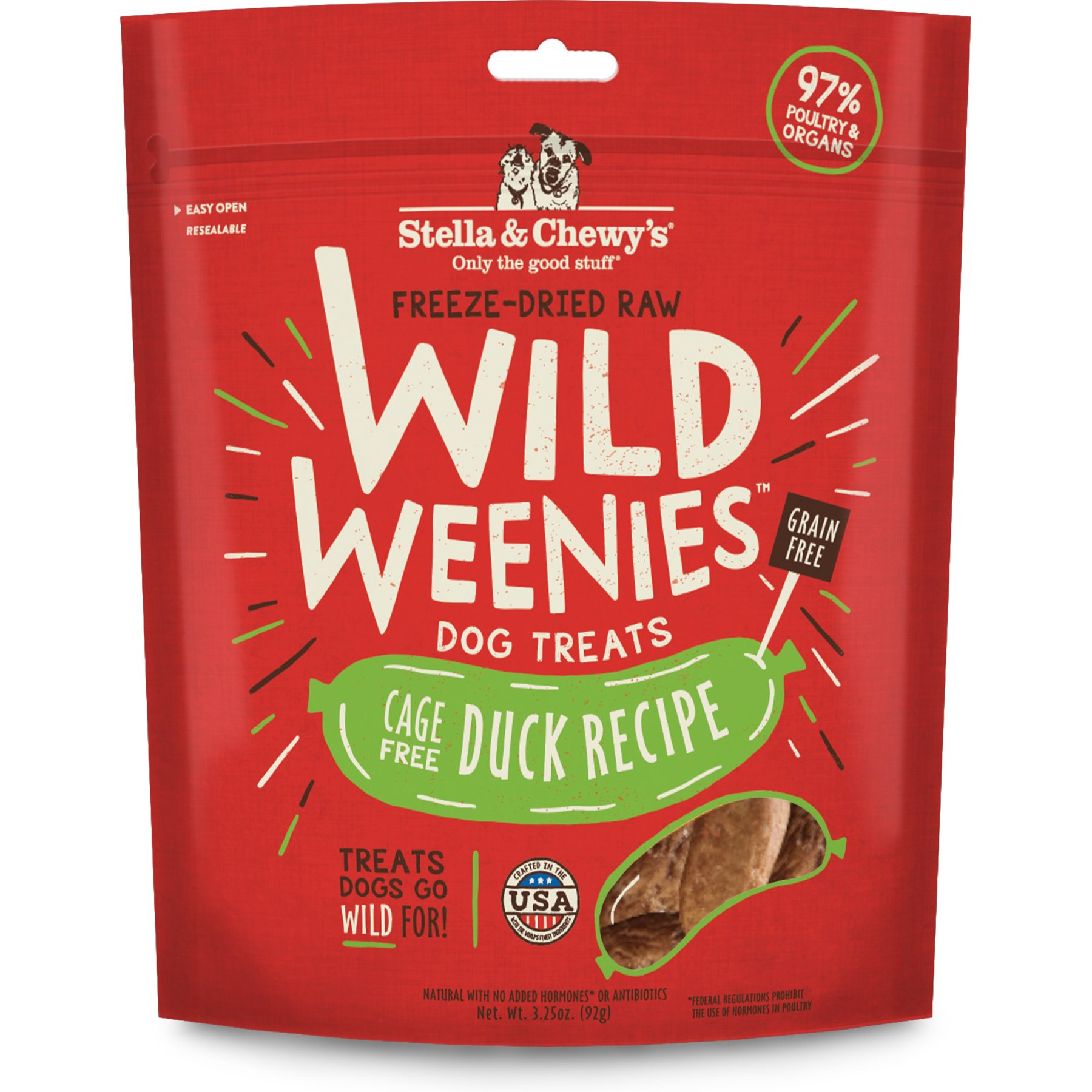 Stella & Chewy's Duck Wild Weenies Freeze-Dried Raw Dog Treats, 6.5-oz bundle