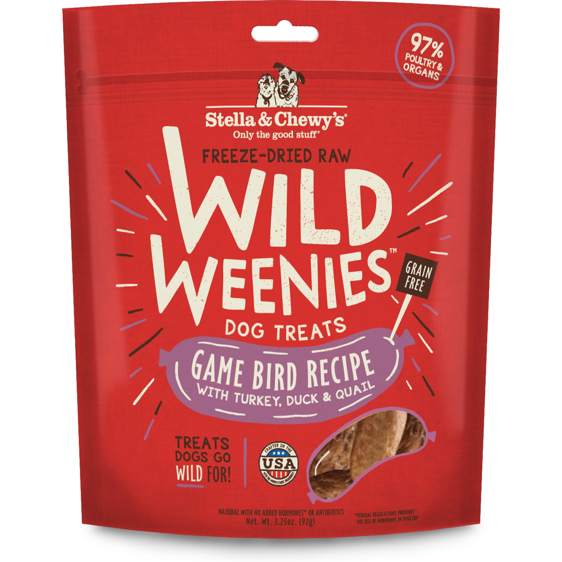 Stella & Chewy's Game Bird Wild Weenies Freeze-Dried Raw Dog Treats, 3.25-oz bag