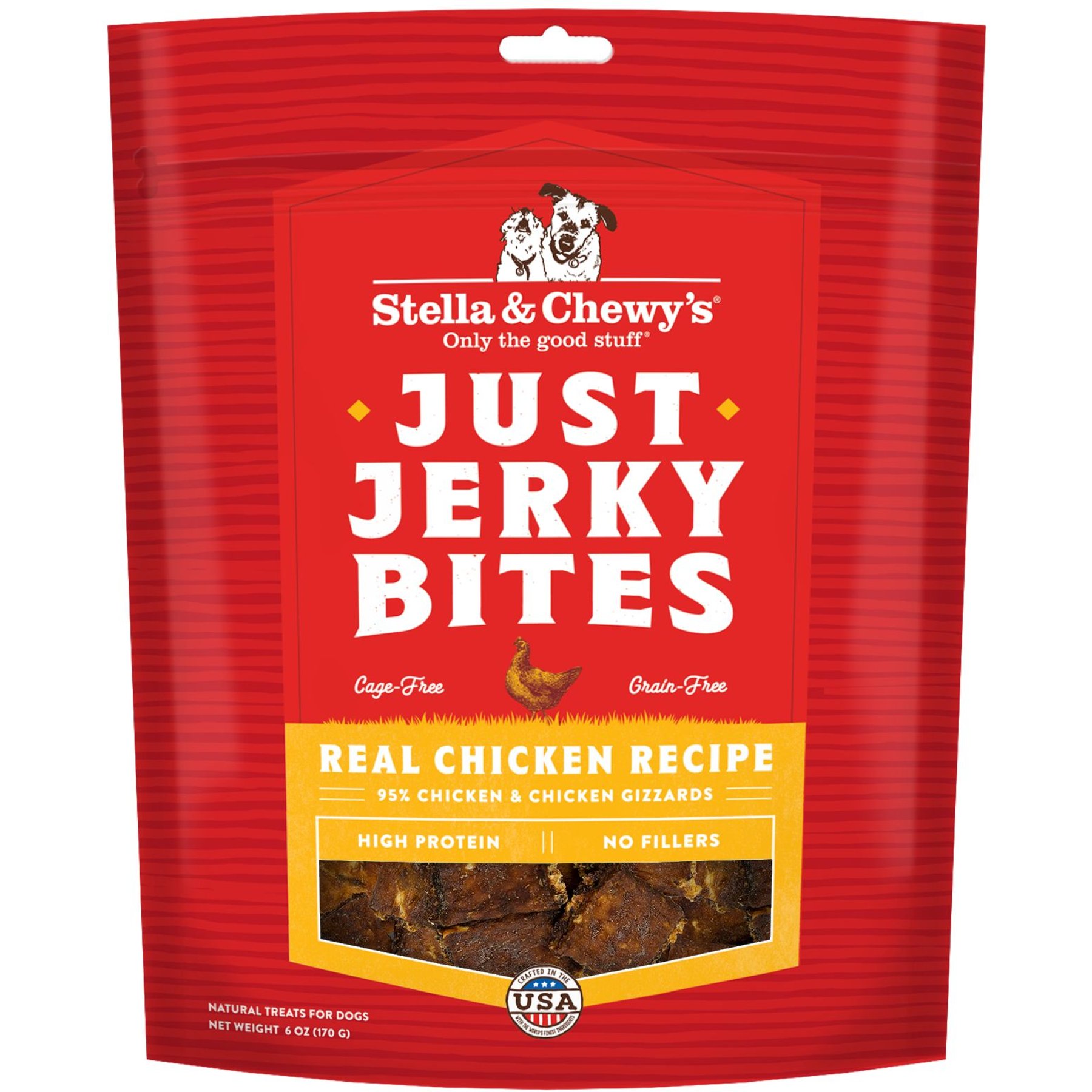 Stella & Chewy's Just Jerky Bites Real Chicken Recipe Grain-Free Dog Treats, 6-oz bag