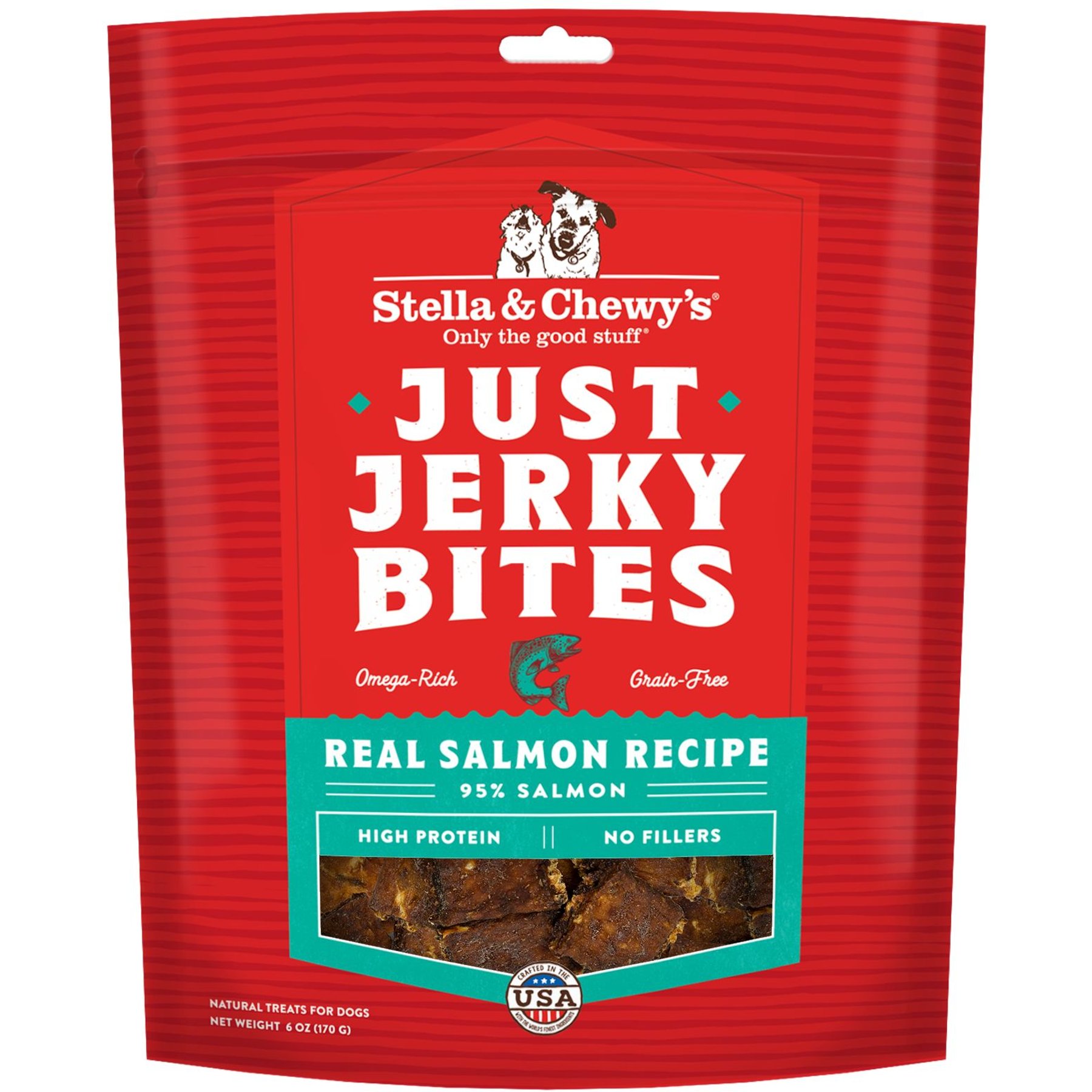Stella & Chewy's Just Jerky Bites Real Salmon Recipe Grain-Free Dog Treats, 6-oz bag