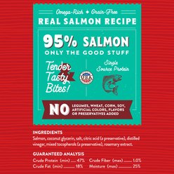 Stella & Chewy's Just Jerky Bites Real Salmon Recipe Grain-Free Dog Treats, 6-oz bag slide 2 of 9