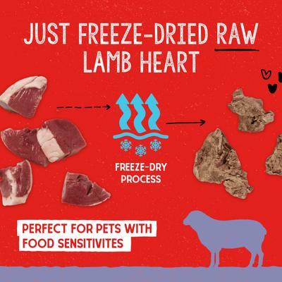 Show full view: Stella & Chewy's Lamb Heart Freeze-Dried Raw Dog Treats, 6-oz bundle slide 6 of 10