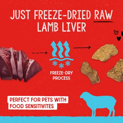 Show full view: Stella & Chewy's Lamb Liver Freeze-Dried Raw Dog Treats, 6-oz bundle slide 6 of 9