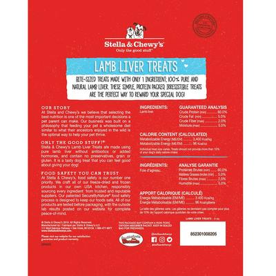 Show full view: Stella & Chewy's Lamb Liver Freeze-Dried Raw Dog Treats, 6-oz bundle slide 3 of 9