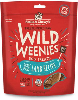 Show full view: Stella & Chewy's Lamb Wild Weenies + Beef Wild Weenies Freeze-Dried Raw Dog Treats, 3.25-oz bag, pack of 2 slide 6 of 10