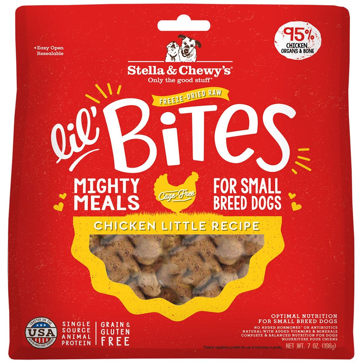 Stella & Chewy's Lil' Bites Chicken Little Recipe Small Breed Freeze-Dried Raw Dog Food, 14-oz bundle