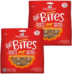Stella & Chewy's Lil' Bites Itty Bitty Beef Recipe Small Breed Freeze-Dried Raw Dog Food, 14-oz bundle