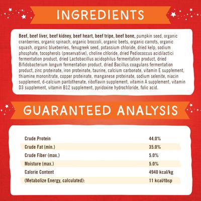 Show full view: Stella & Chewy's Marie's Magical Dinner Dust What's Shak'n Bac'n + Beef Freeze-Dried Dog Food Topper slide 8 of 9