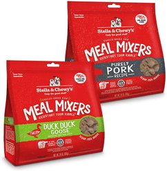 Stella & Chewy's Meal Mixers Duck Duck Goose + Purely Pork Freeze-Dried Dog Food Topper
