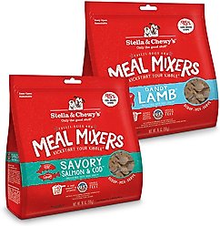 Stella & Chewy's Meal Mixers Savory Salmon & Cod + Dandy Lamb Freeze-Dried Dog Food Topper