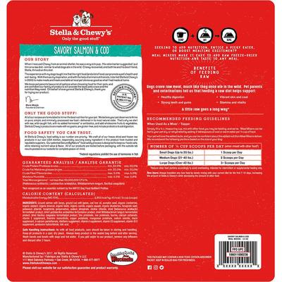 Show full view: Stella & Chewy's Meal Mixers Savory Salmon & Cod + Dandy Lamb Freeze-Dried Dog Food Topper slide 3 of 9