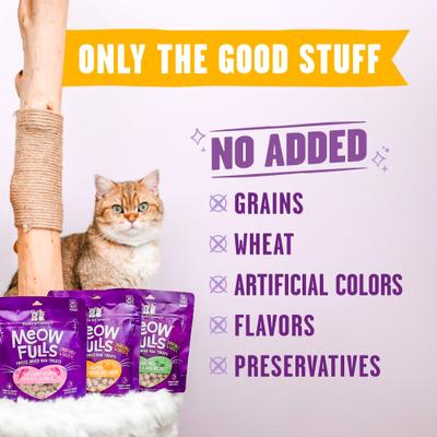 Show full view: Stella & Chewy's Meowfulls Chicken & Chicken Liver Recipe Grain-Free Freeze-Dried Cat Treats, 1.5-oz bag slide 7 of 12