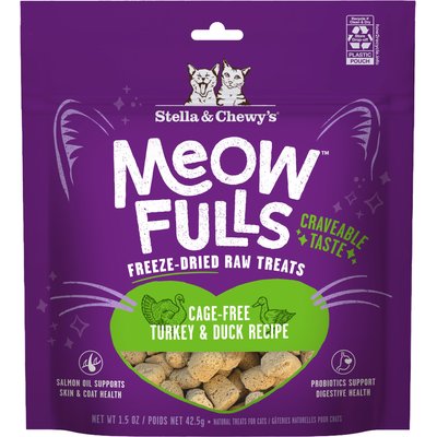 Stella & Chewy's Stella & Chewy's Meowfulls Turkey & Duck Recipe Grain-Free Freeze-Dried Cat Treats, 1.5-oz bag