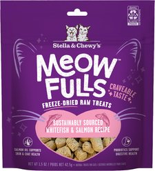 Stella & Chewy's Meowfulls Whitefish & Salmon Recipe Grain-Free Freeze-Dried Cat Treats, 1.5-oz bag