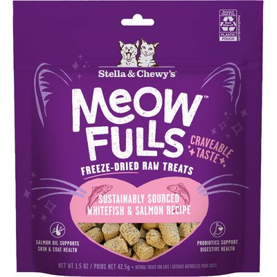 Stella & Chewy's Stella & Chewy's Meowfulls Whitefish & Salmon Recipe Grain-Free Freeze-Dried Cat Treats, 1.5-oz bag