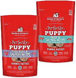 Stella & Chewy's Perfectly Puppy Chicken & Salmon + Beef & Salmon Dinner Patties Freeze-Dried Dog Food