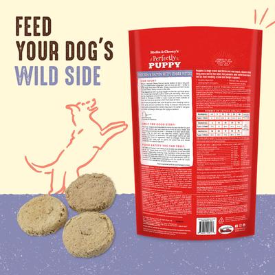 Show full view: Stella & Chewy's Perfectly Puppy Chicken & Salmon + Beef & Salmon Dinner Patties Freeze-Dried Dog Food slide 8 of 9