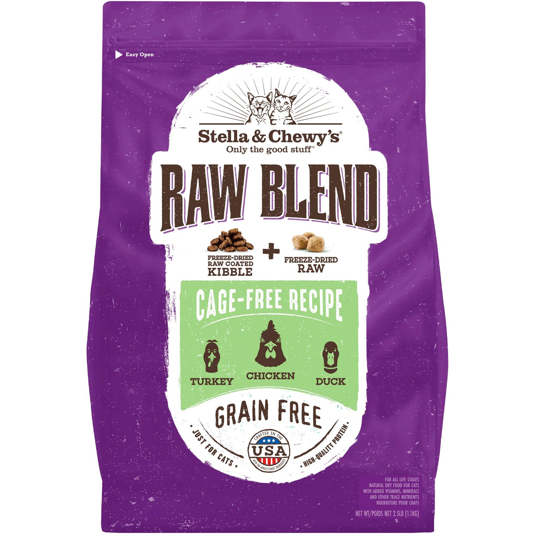 Stella & Chewy's Poultry Flavored Raw Blend Cage Free Recipe Dry Cat Food, 2.5-lb bag