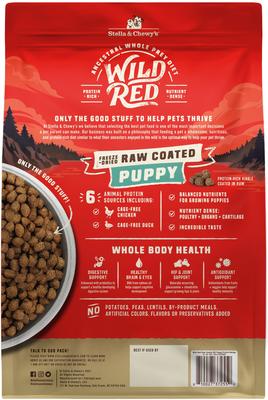 Show full view: Stella & Chewy's Puppy Prairie Recipe Wild Red Raw Coated High Protein Wholesome Grains Dry Dog Food, 21-lb bag slide 3 of 11