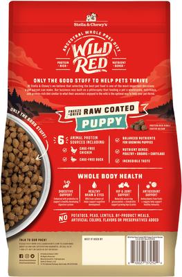 Show full view: Stella & Chewy's Puppy Prairie Recipe Wild Red Raw Coated High Protein Wholesome Grains Dry Dog Food, 3.5-lb bag slide 3 of 11