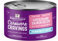 Stella & Chewy's Purrfect Pate Chicken & Salmon Flavored Pate Wet Cat Food, 5.2-oz can, case of 24