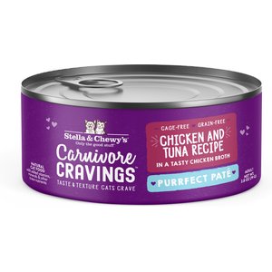 Stella & Chewy's Purrfect Pate Chicken & Tuna Flavored Pate Wet Cat Food, 2.8-oz can, case of 24