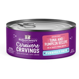 Stella & Chewy's Purrfect Pate Tuna & Pumpkin Flavored Pate Wet Cat Food, 2.8-oz can, case of 24