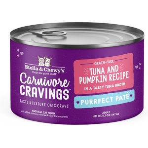 Stella & Chewy's Purrfect Pate Tuna & Pumpkin Flavored Pate Wet Cat Food, 5.2-oz can, case of 24
