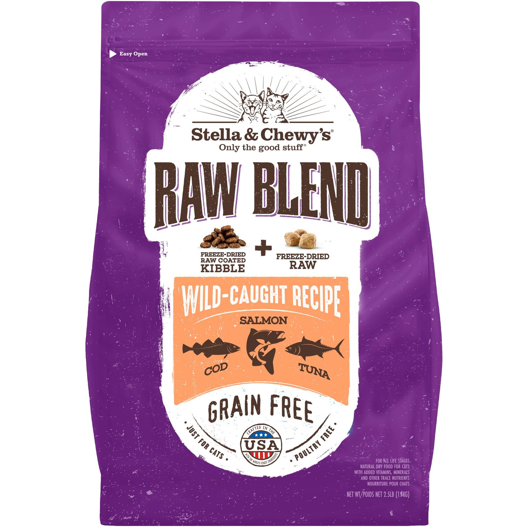 Stella & Chewy's Raw Blend Wild Caught Recipe Dry Cat Food, 2.5-lb bag