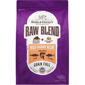 Stella & Chewy's Raw Blend Wild Caught Recipe Dry Cat Food, 5-lb bag