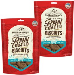Stella & Chewy's Raw Coated Biscuits Grass-Fed Lamb Recipe Freeze-Dried Grain-Free Dog Treats, 18-oz bundle