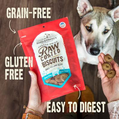 Show full view: Stella & Chewy's Raw Coated Biscuits Grass-Fed Lamb Recipe Freeze-Dried Grain-Free Dog Treats, 18-oz bundle slide 7 of 9