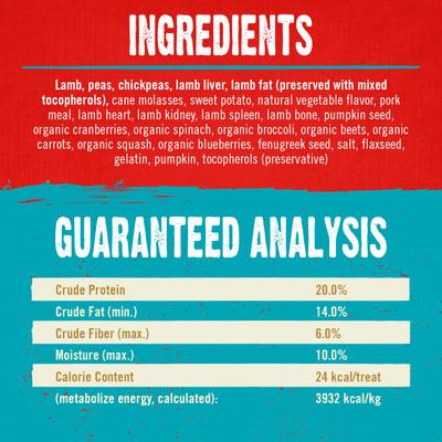 Show full view: Stella & Chewy's Raw Coated Biscuits Grass-Fed Lamb Recipe Freeze-Dried Grain-Free Dog Treats, 9-oz bag slide 4 of 9