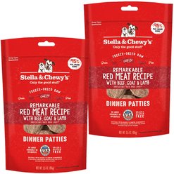 Stella & Chewy's Remarkable Red Meat Recipe Dinner Patties Freeze-Dried Raw Dog Food, 11-oz bundle