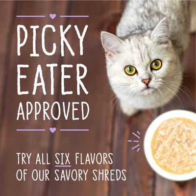 Show full view: Stella & Chewy's Savory Shreds Chicken & Salmon Flavored Shredded Wet Cat Food, 5.2-oz can, case of 24 slide 9 of 9