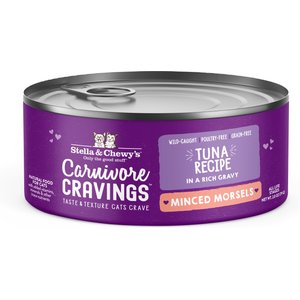 Stella & Chewy's Stella & Chewy's Carnivore Cravings Wild-Caught Tuna Flavored Minced Wet Cat Food, 2.8-oz can, case of 24