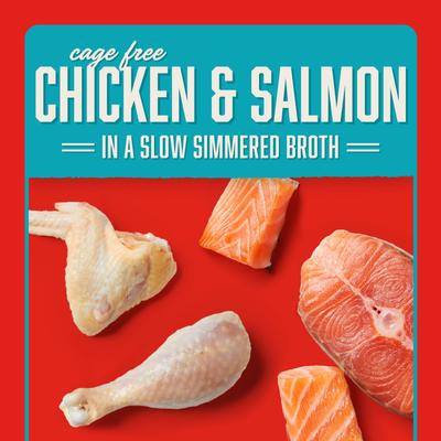 Show full view: Stella & Chewy's Stella’s Shredrs Cage Free Chicken & Salmon Recipe in Broth Adult Wet Dog Food, 2.8-oz pouch, case of 24 slide 3 of 8