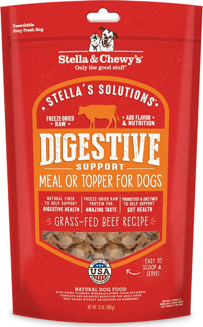 Stella & Chewy's Stella's Solutions Digestive Support Freeze-Dried Raw Grass-Fed Beef Dinner Morsels Dog Food