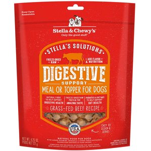 Stella & Chewy's Stella's Solutions Digestive Support Freeze-Dried Raw Grass-Fed Beef Dinner Morsels Dog Food, 4.25-oz bag
