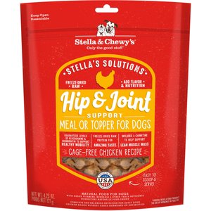 Stella & Chewy's Stella's Solutions Hip & Joint Boost Freeze-Dried Raw Cage-Free Chicken Dinner Morsels Dog Food, 4.25-oz bag