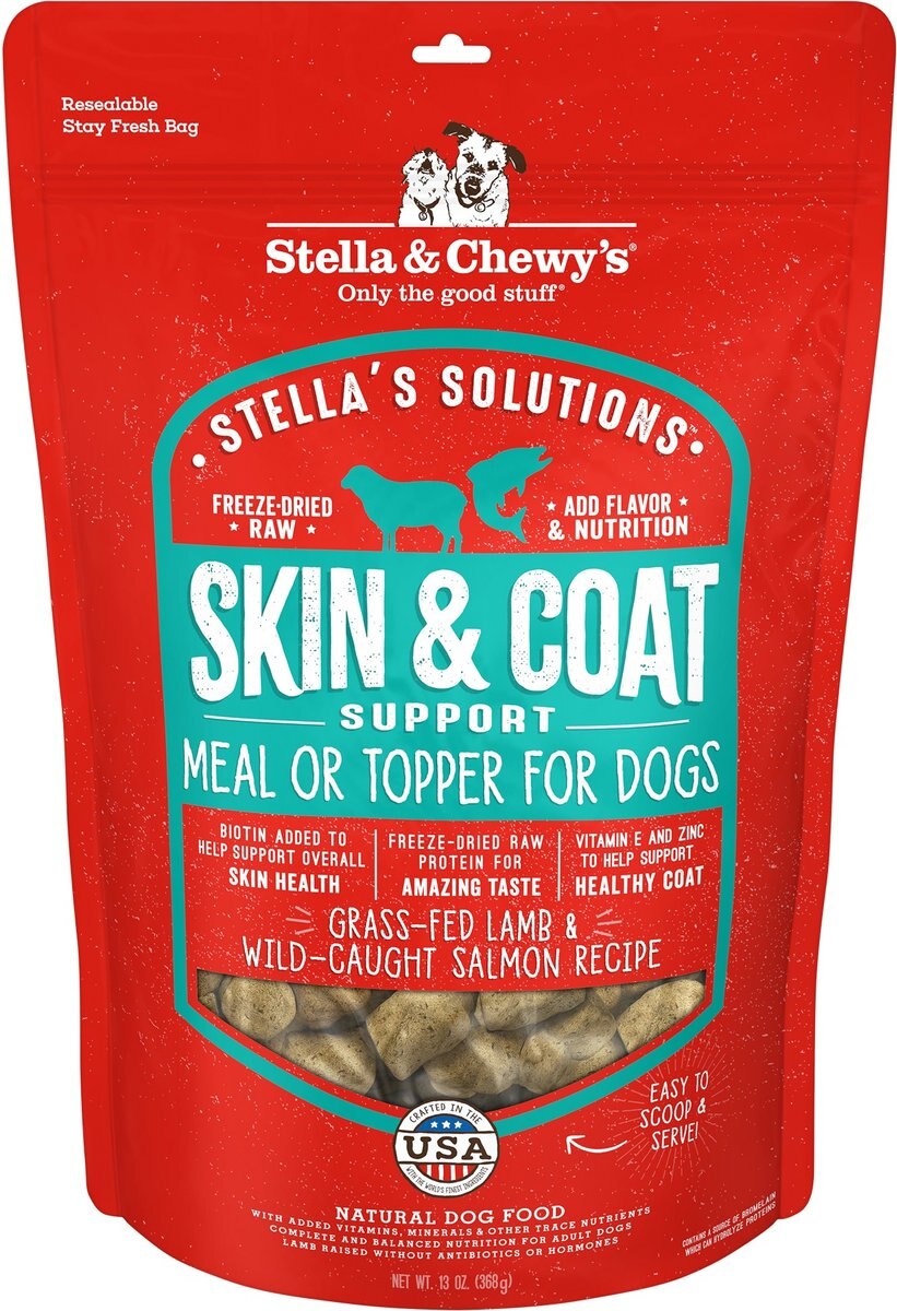 Stella & Chewy's Stella's Solutions Skin & Coat Support Freeze-Dried Raw Grass-Fed Lamb & Wild-Caught Salmon Dinner Morsels Dog Food