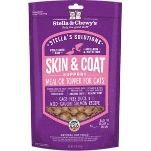 Stella & Chewy's Stella's Solutions Skin & Coat Support Duck & Salmon Freeze-Dried Raw Cat Food, 7.5-oz bag