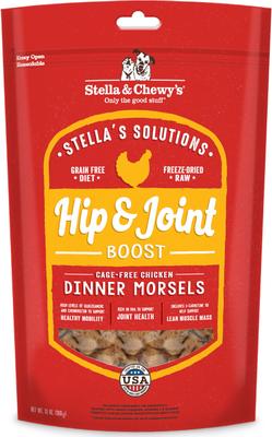Show full view: Stella & Chewy's Stella's Solutions Skin & Coat Lamb & Salmon + Hip & Joint Boost Chicken Freeze-Dried Dog Food slide 2 of 9