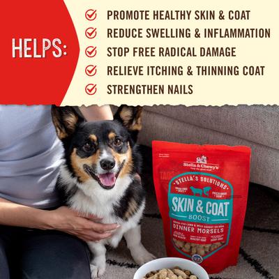 Show full view: Stella & Chewy's Stella's Solutions Skin & Coat Lamb & Salmon + Hip & Joint Boost Chicken Freeze-Dried Dog Food slide 9 of 9