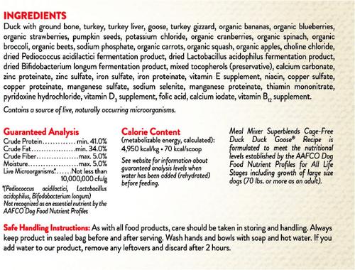 Show full view: Stella & Chewy's SuperBlends Cage-Free Duck Duck Goose Recipe Meal Mixers Freeze-Dried Raw Dog Food Topper, 16-oz bag slide 5 of 8