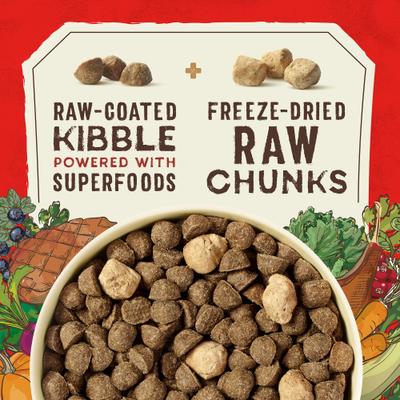 Show full view: Stella & Chewy's SuperBlends Raw Blend Wholesome Grains Grass-Fed Beef, Beef Liver & Lamb Recipe with Superfoods Dry Dog Food, 3.25-lb bag slide 3 of 11