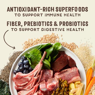 Show full view: Stella & Chewy's SuperBlends Raw Blend Wholesome Grains Grass-Fed Beef, Beef Liver & Lamb Recipe with Superfoods Dry Dog Food, 3.25-lb bag slide 7 of 11